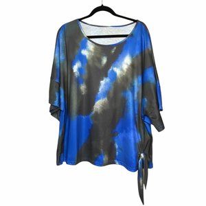 Blue Tie Dye Blouse - Plus Size 26